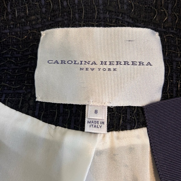 CAROLINA HERRERA Tweed Collarless Blazer Lady Jacket. Women’s Size 8. Silk lined - Picture 8 of 12